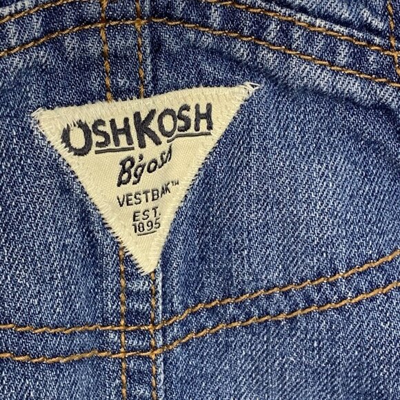 Oshkosh B'gosh Vestbak Girls Size 12 Months Dress Denim Bow Distressed - Picture 6 of 9